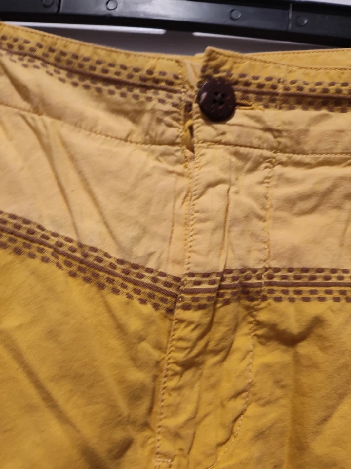 Life after denim 36 shorts chino amarelo xadrez zíper mosca casual bolsos leves - Imagem 4 de 4