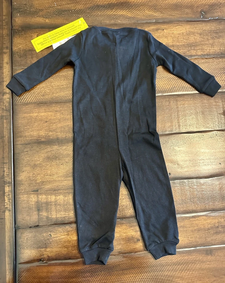 NUEVO🎃Gymboree Bebé 6-12mos ESQUELETO PIJAMAS Pijama Halloween Disfraz BRILLANTE Negro 1 pieza Foto 3 de 4