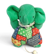 Sterntaler Spieluhr Elefant  VINTAGE Stofftier Gr&uuml;n Bunt ca 18cm