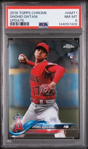 2018 TOPPS CHROME UPDATE #HMT1 SHOHEI OHTANI ROOKIE RC PSA 8