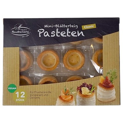 Mini Blätterteig Pasteten 12 Stck. Classic Buffet Fingerfood (69,31 EUR/kg)