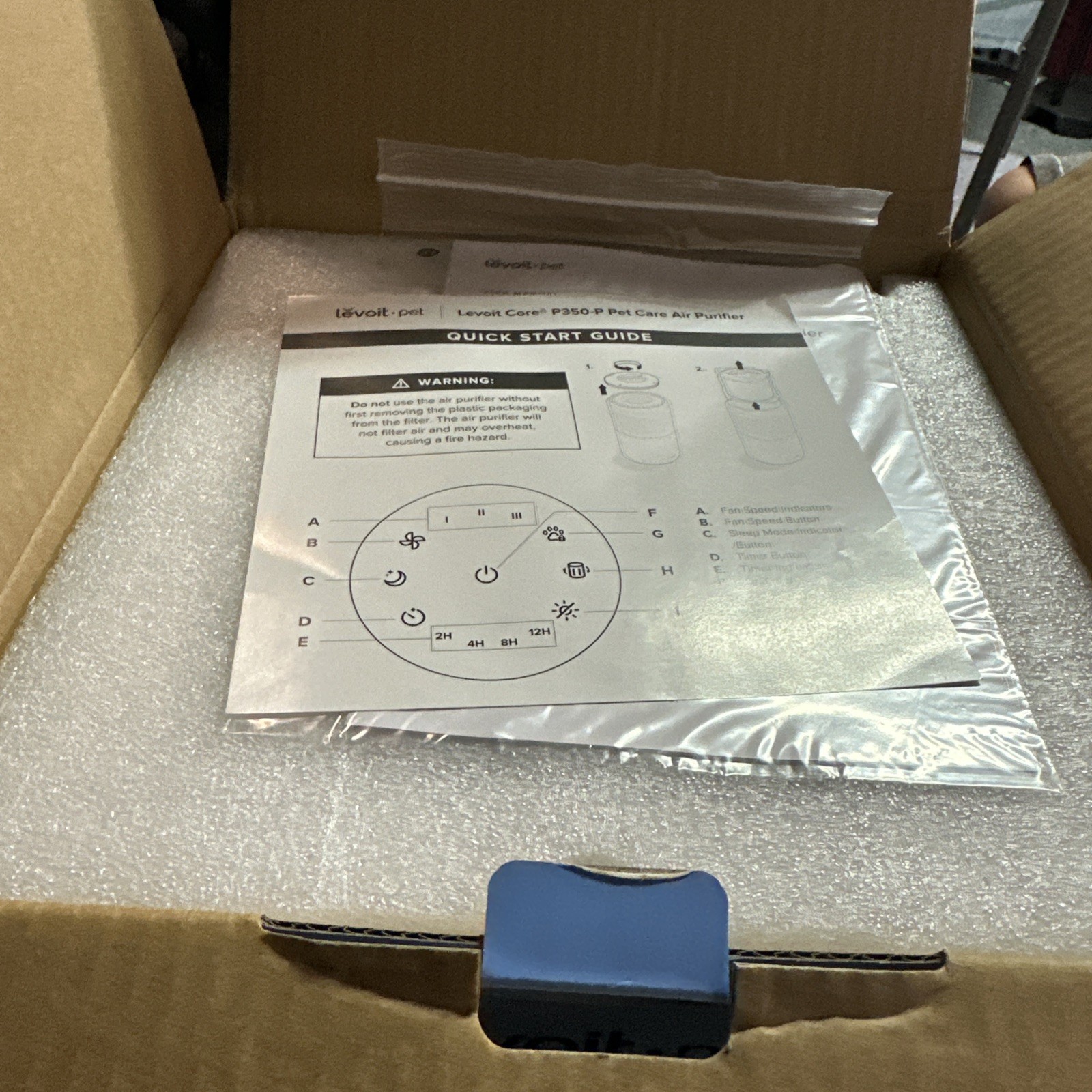 New Levoit Core P350-P Pet Care Air Purifier Gray new 