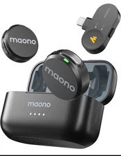 Maono Wave T5 Wireless Lapel Microphone with Voice Filter for Video Streaming