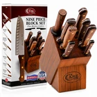 Case XX 10249 9 Piece Household Cutlery Knife Block Set Walnut Handles USA Made