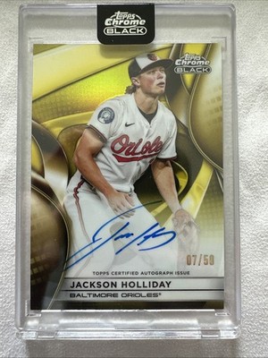 2025 Topps Chrome Black - Jackson Holliday #CBA-JH - Gold Auto 07/50
