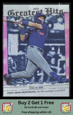 Pete Crow-Armstrong 2026 Topps #GH-1 2025 Greatest Hits Pink Foil