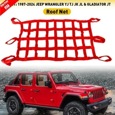 Multifunction Mesh Cargo Net Car Roof Net Hammock for Jeep Wrangler YJ TJ JK Red
