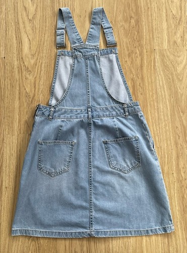 NEW LOOK SIZE 12 CUTE LIGHT BLUE DENIM PINAFORE DRESS WITH POCKETS - Picture 3 of 3