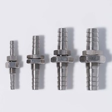 Hose Barb Bulkhead Stainless Steel Barbed Tube Pipe Fitting Coupler Connector