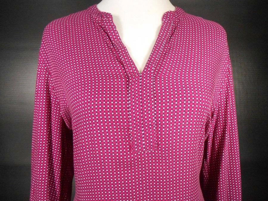 Linda Blusa Feminina Grande Tommy Hilfiger Roxa Geométrica Manga Longa - Imagem 2 de 4