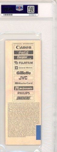 Boleto final de la Copa Mundial de Fútbol de la FIFA 1994 EE. UU. BRASIL VS ITALIA RARO PSA - Imagen 2 de 2
