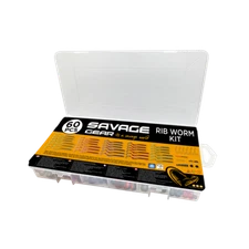 Savage Gear 60pc Rib Worm Lure Kit Mixed Colours - Lures,Hooks,Weights Etc 74015