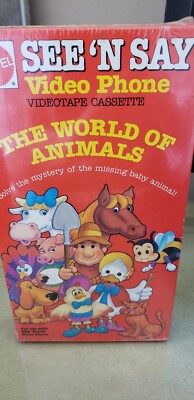 New Sealed ''Rare'' Mattel SEE 'N SAY Video Phone VHS ''The World of Animals'' LOOK!