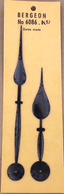 Nos New [1 Set = 2 Hands ] Bergeon 6086 N17 Wall Clock Schwarz  UhrSchwarz