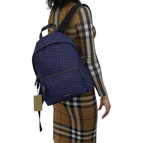 Genuine Burberry Nylon Tie Print Abbeydale Backpack Deep Aubergine