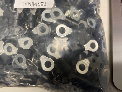 100 insulated Ring Terminal wire Connector Black 14-12 GA AWG Gauge # 10 Hole