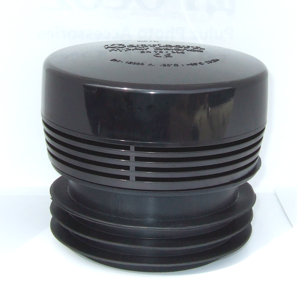 Black Air Admittance Valve 70mm to 110mm Push Fit or Solvent A1 Rated