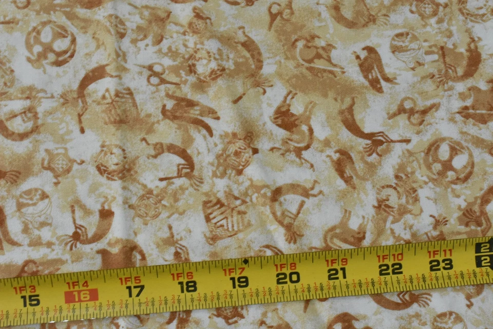 27" Long, Tan Native-American Spirits on Cream Cotton, Avlyn, Wojcicki, P8411 - Image 4 of 4