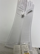 Long white Matte satin gloves vintage past elbow One Size Fits All Spandex