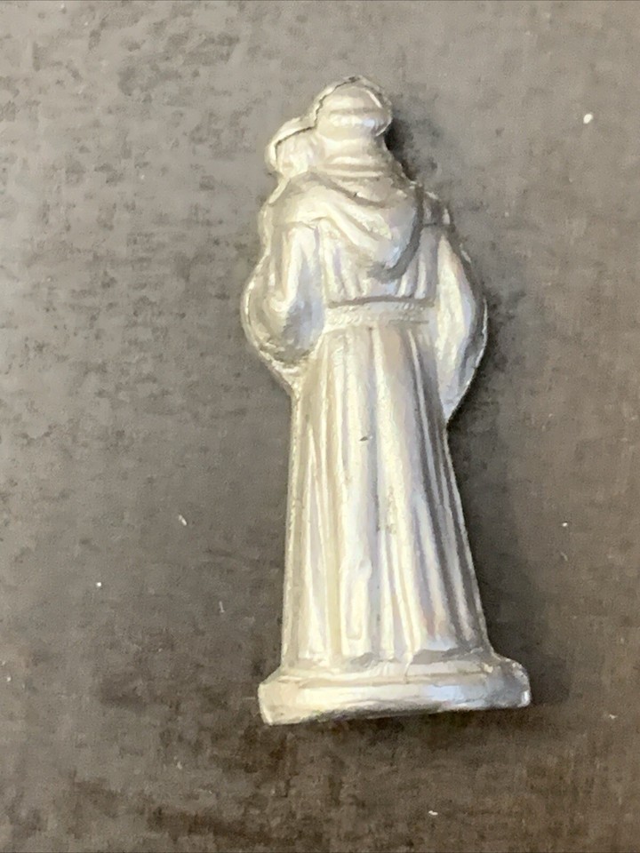 Antique WWII Soldiers Mini Pocket Religious Shrine Brass Statue Capsule