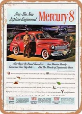 METAL SIGN - 1942 Mercury Town Sedan Now. the New Airplane Engineered Vintage Ad