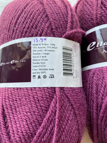 Ella Rae Amity 200yds acrylic wool Turkey dye lot 62601 color 27 CLOSEOUT SALE - Picture 2 of 4