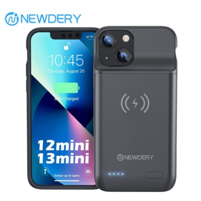 Wireless Charging Battery Charger Case For iPhone 13Mini 12Mini Power Bank Cover