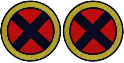 X-Men Classic Wolverine Logo Patch  | 2PC  IRON ON OR SEW ON  3''x3''
