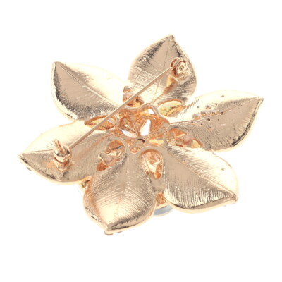 Gold Tone Metal Crystal Flower Brooch P1459-GAB | eBay