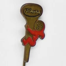 Vintage Knorr Logo Happy Mascot Food Beverage German Metal Stick Pin