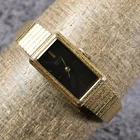 Vintage Seiko Women 1320-5299 Tank Gold Tone Quartz Analog 13mm Watch 5 3/4"