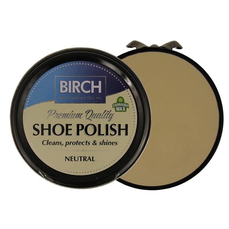 Birch Traditional Shoe Boot Polish Wax Shine Nourish Clean Protects Care NEUTRAL