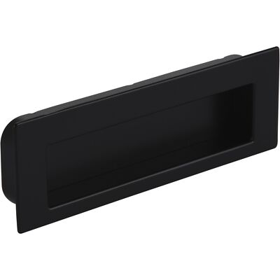 Muschelgriff Griffmulde Nicola 106,5x31mm, Zinkguss schwarz matt