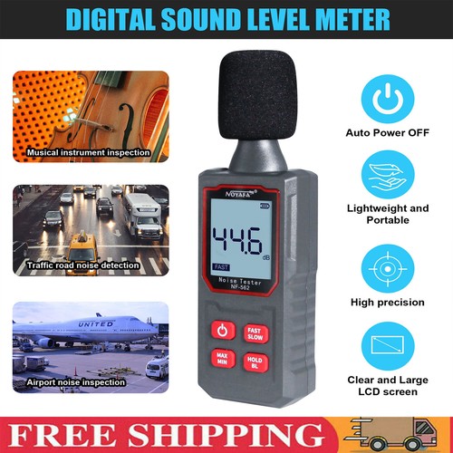 Decibel Meter, Portable Digital Noise Meter 30-130dB Sound Monitoring Tester - Picture 2 of 12