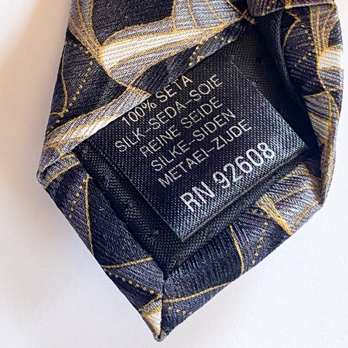 Corbata geométrica para hombre Gino Rossini hecha en Italia 100 % seda 4-60 pulgadas - Imagen 5 de 6