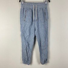 Athleta Cabo Linen Jogger Pants Womens Size 2 Chambray Blue 530642