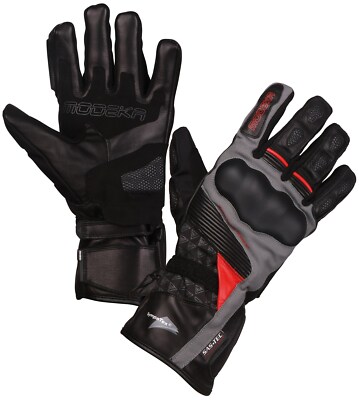Modeka Panamericana Motorcycle Gloves Waterproof Touring Black-Red