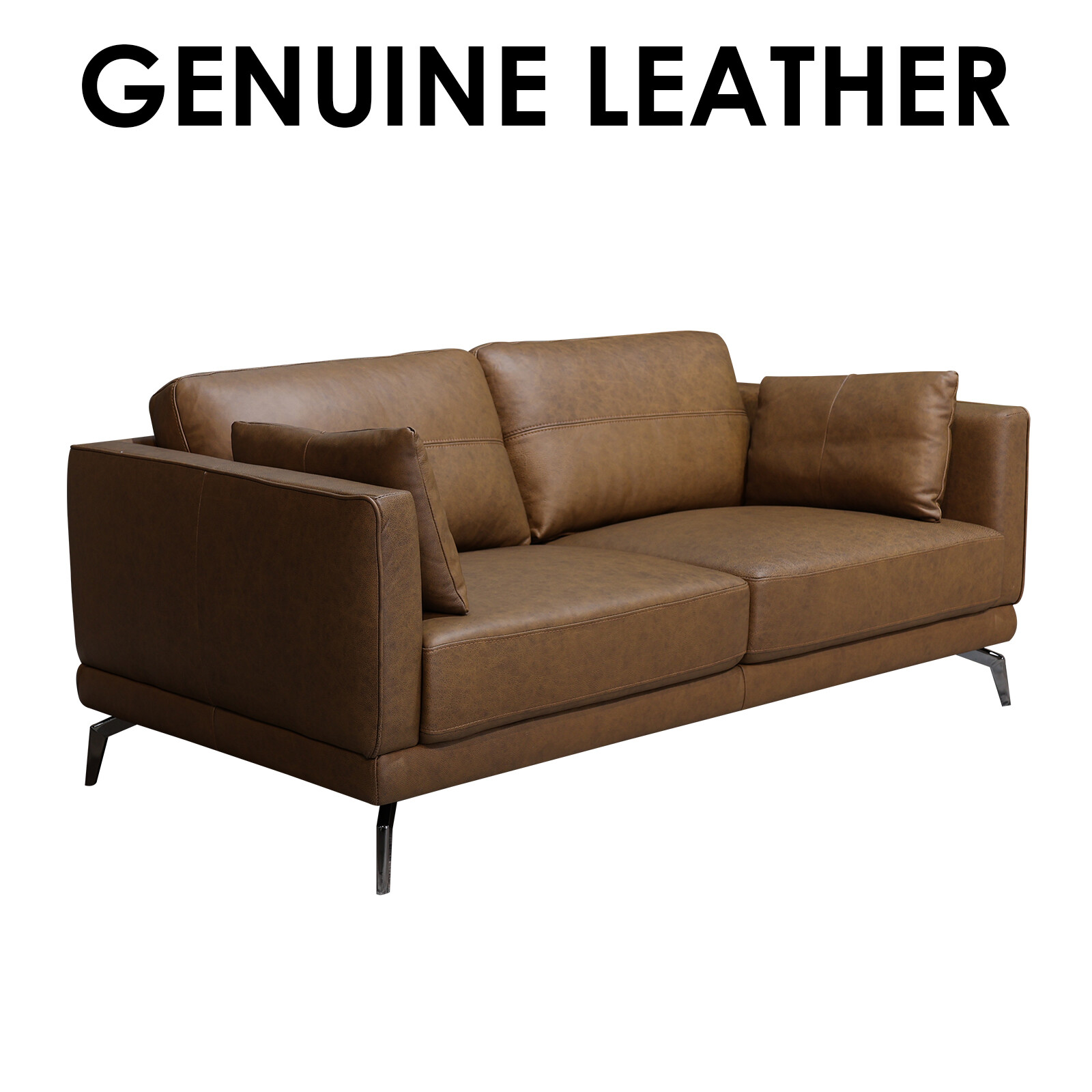 Genuine Leather Sofa Set 3 + 2 Seater Upholstered Lounge Couch + Arm
