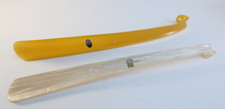 Set of 2 Vintage Long Shoehorns 16" Long Color Peace Longhorn White  Yellow