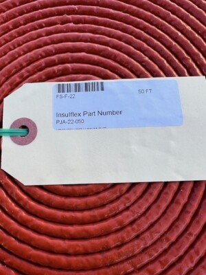 1.38 Fire Sleeve Silicone Insulation  Fiberglas Braid Core, 50ft FS-F-22 AS-1072