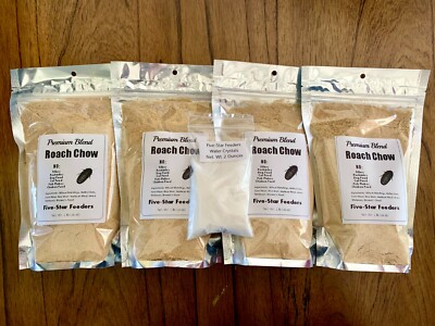 4 lb. Roach/Cricket Chow and 2 oz. Water Crystals Combo Fast Shipping!!
