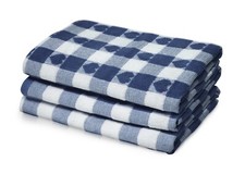 Image of Checked Tea Towels Jumbo Sized Hearts Jacquard Cotton Kitchen Dry Hot Cloth Sets