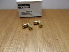 (Qty.2) Parker Brass 90 Degree Elbow Adapter 1/4" Male BSPT Pipe 5 MM Tube OD