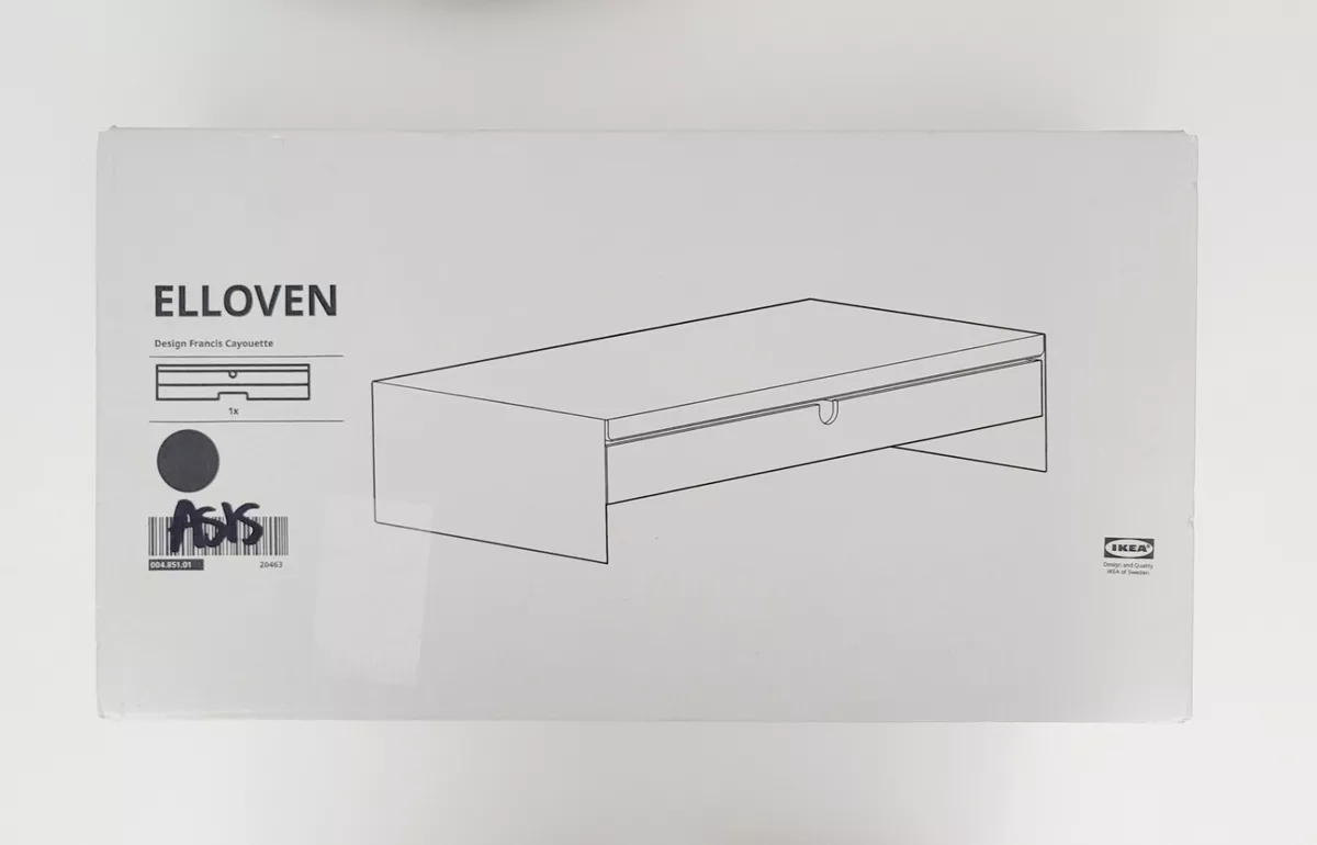 ELLOVEN Monitor stand with drawer, white - IKEA