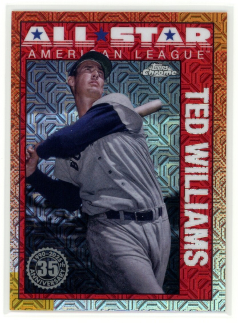 TED WILLIAMS 2025 Topps Series 2 Silver Pack 1990 Chrome All-Star #90ASC-8