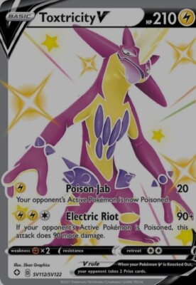 Pokemon TCG Toxtricity V SV112/SV122 Shining Fates Shiny Holo Rare LP/MP