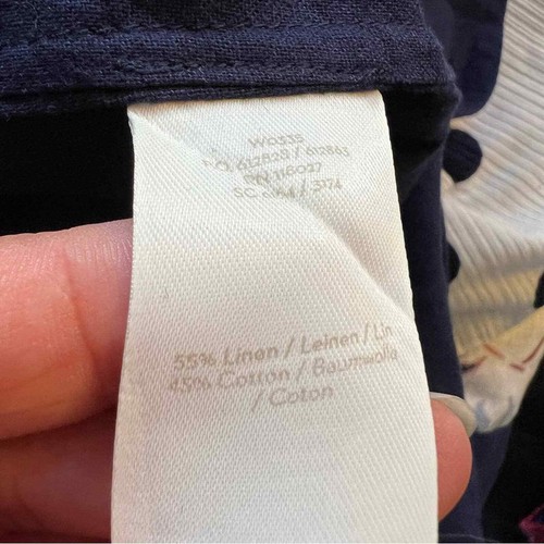 Boden marineblau Midi Leinenmischung Gürtel Schichtkleid - Bild 11 von 11