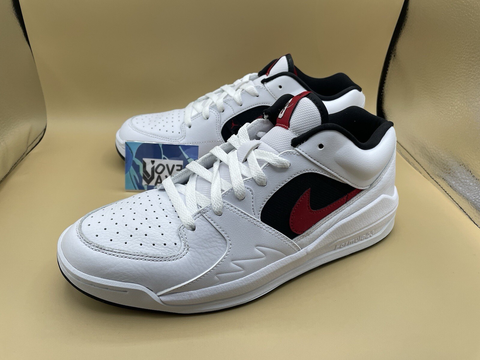Sz 9.5 Jordan Stadium 90 White/Red-Blk Casual Lifestyle Men Athletic Shoes NEW