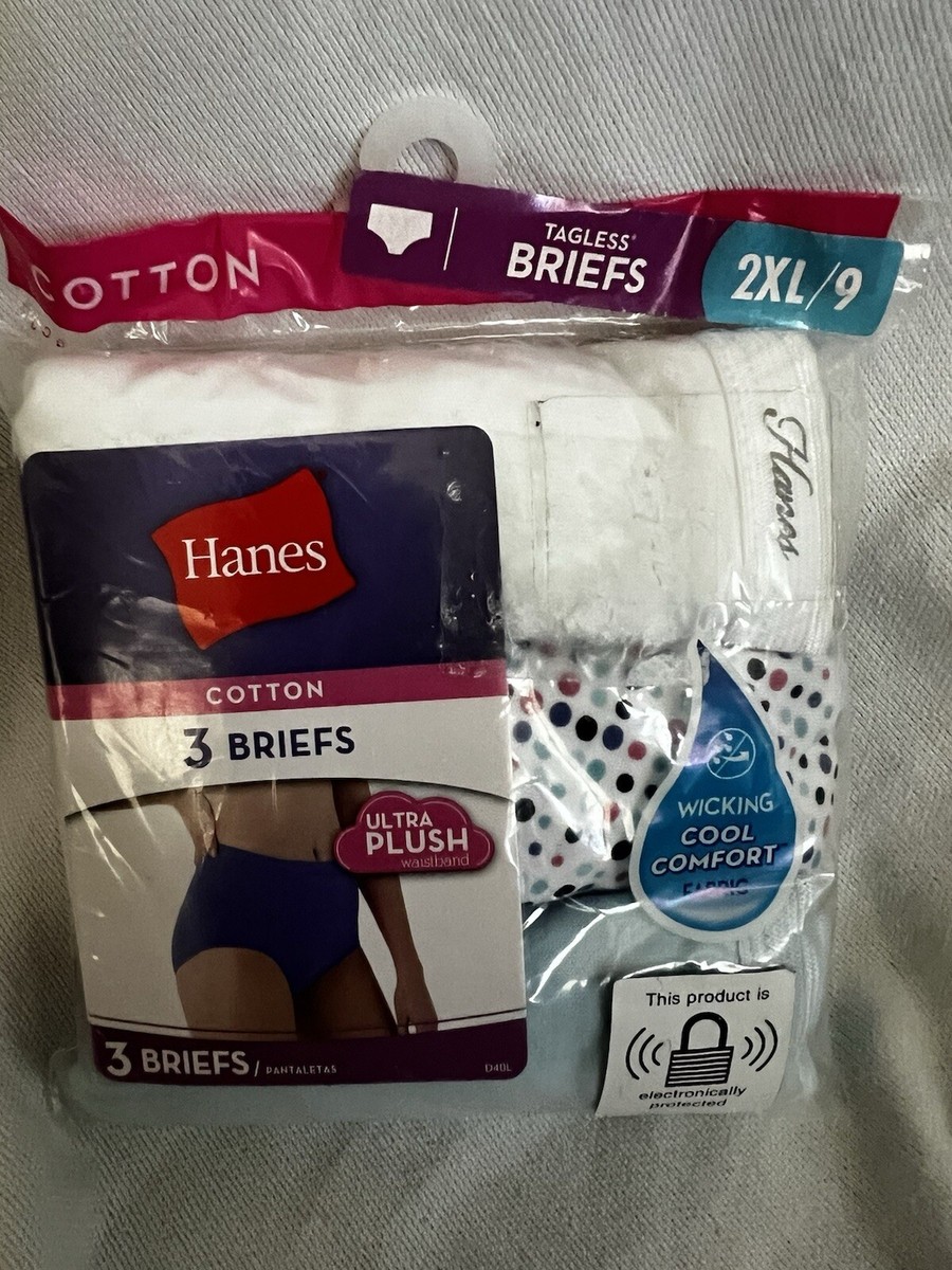 NEW Hanes Tagless Briefs 3 Pack Women Cotton Multi Color