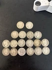 Lot of 18 Barber Quarters 90% Silver Variety Dates Includes 1905-S & 1909-0 Pics